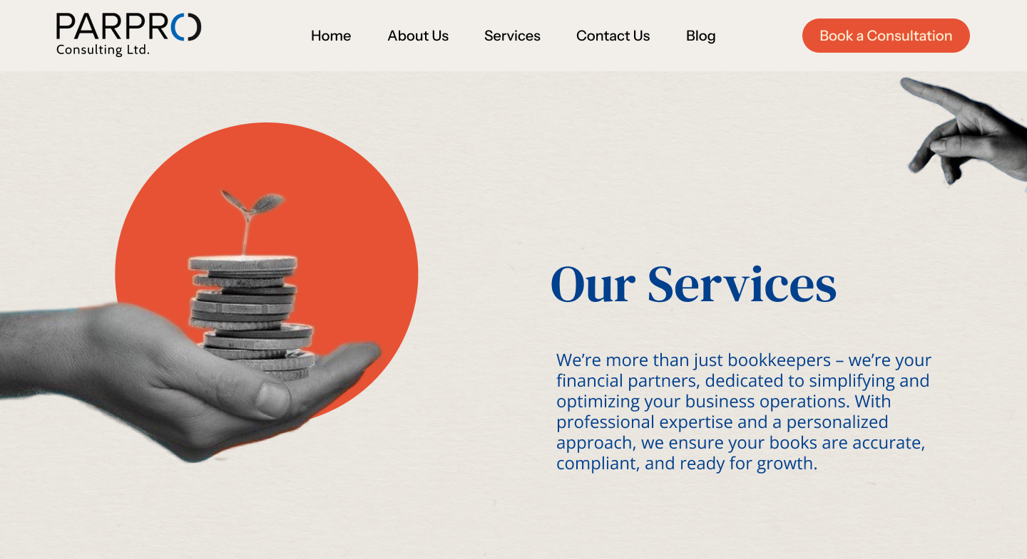Parpro Consulting Website Preview