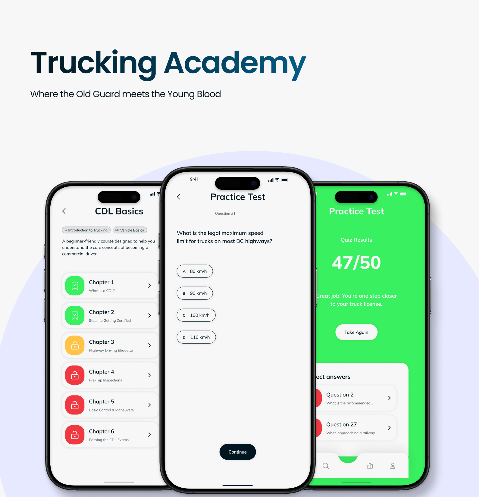 Final mobile app design screens